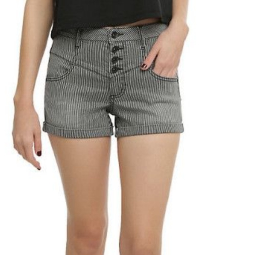 Hot Topic High Waisted Striped Shorts size 11